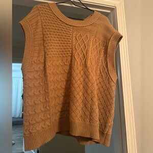 Women's Tan Sleeveless Sweater
